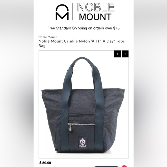 NWT! Noble Mount Crinkle Nylon ‘All In A Day' Tote Bag - Picture 6 of 7